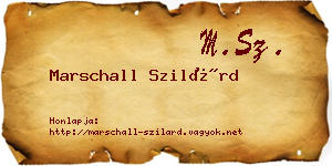 Marschall Szilárd névjegykártya